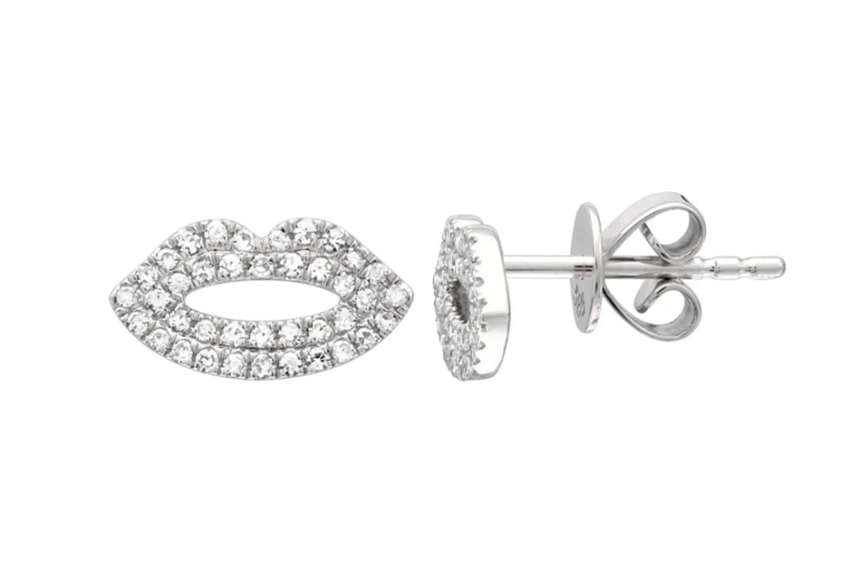 Earrings 14kt Gold & Diamonds Mouth