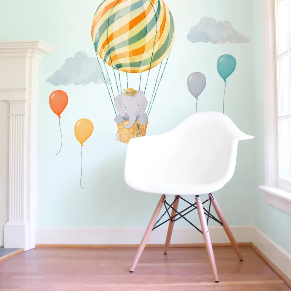 Elephant in Neutral Balloon Wall Decal Set - Small