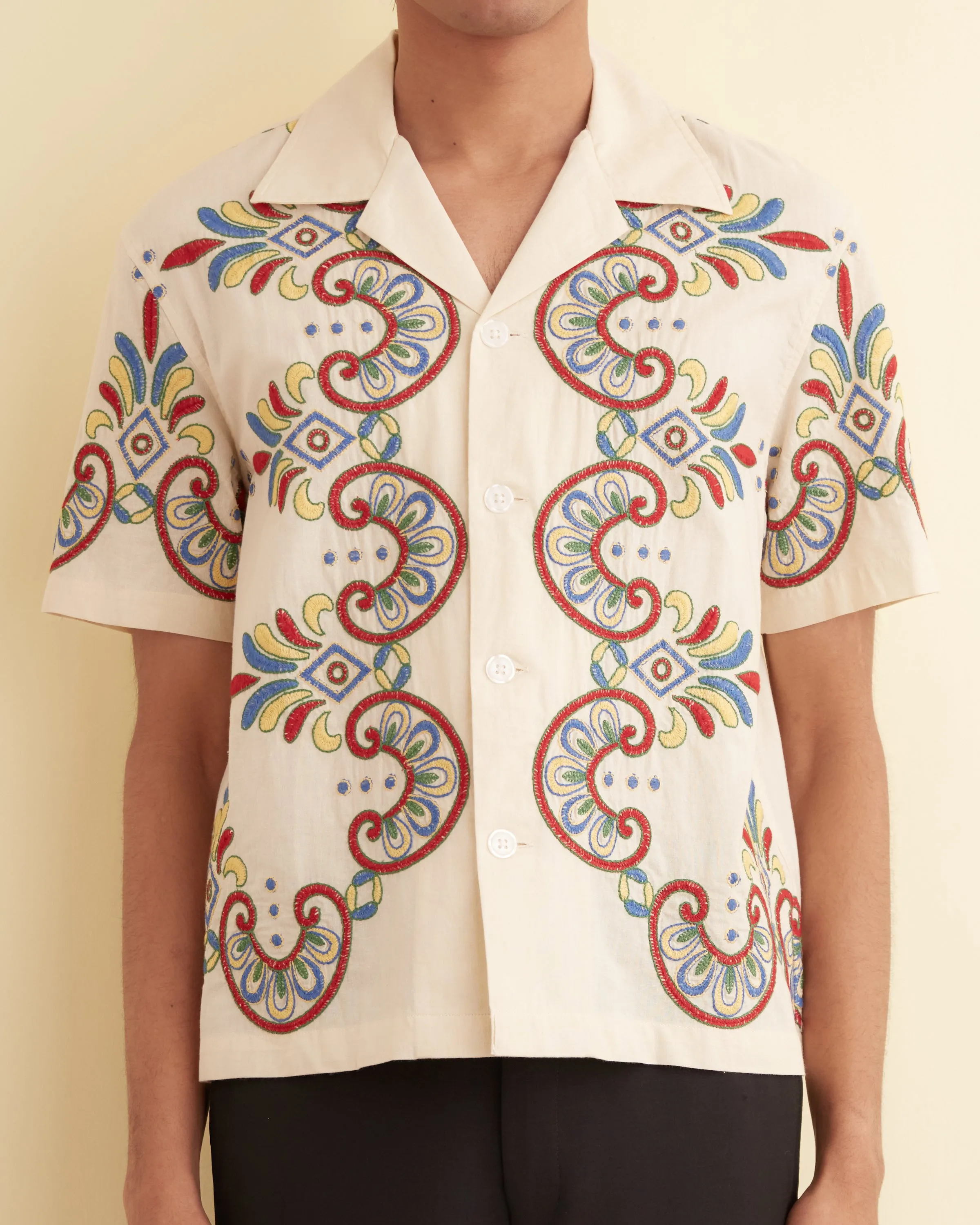 Embroidered Carnival Short Sleeve Shirt
