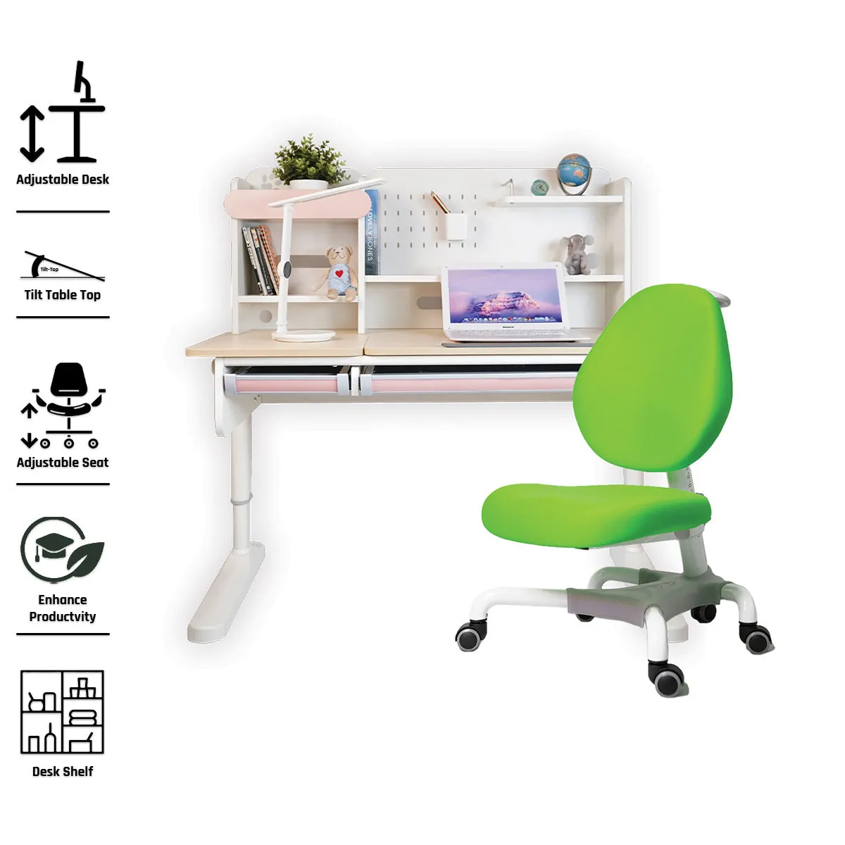 Ergo-Growing Kids Study Desk And Chair Set
