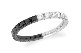 Eternity Ring 18kt Gold Black & White Diamonds