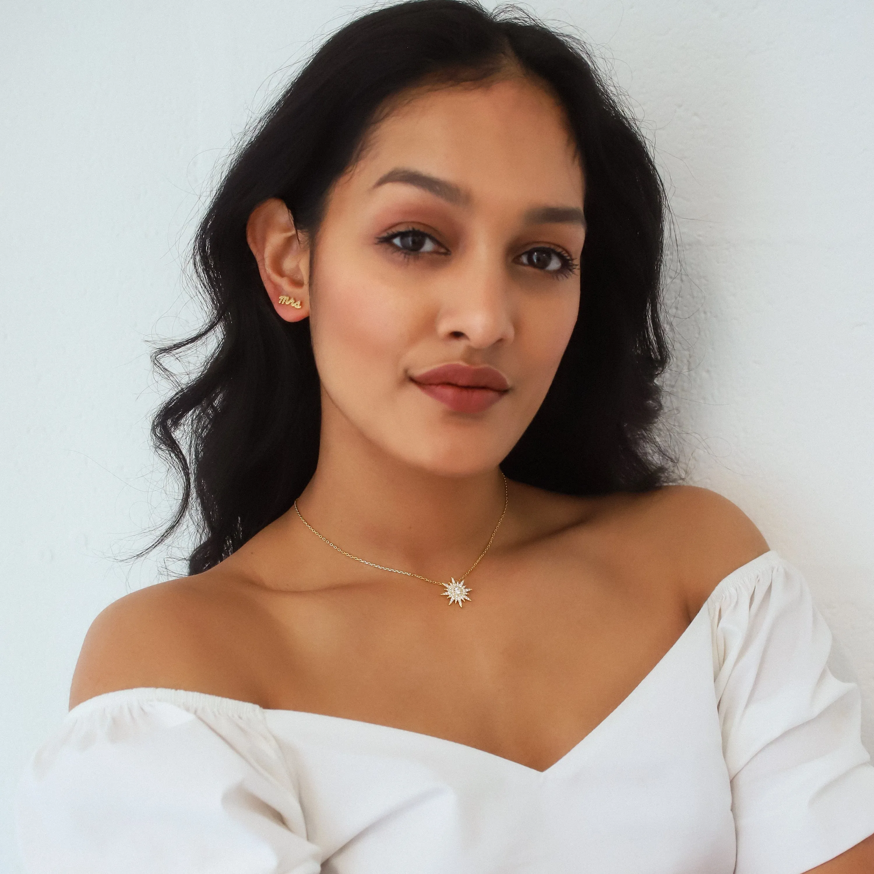 Ettie 'Mrs' Stud Earrings | 18K Gold Plated