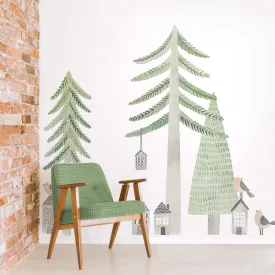 Evergreen Pine Forest Wall Decal Set - Large
