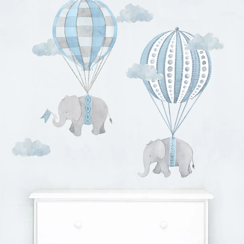 Floating Along Wall Decal Set - Blue