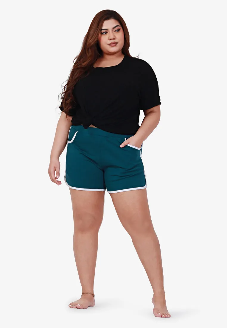 Fonda Plus Size Retro Shorts - Yellow