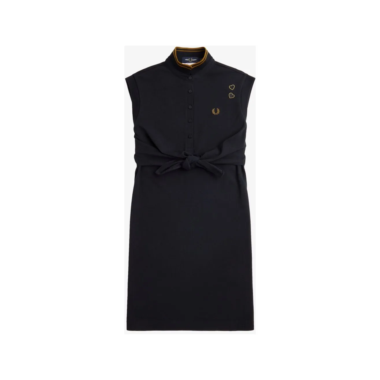 Fred Perry X Amy Winehouse - Women’s SD7114 Black Tie-Front Pique - Dress