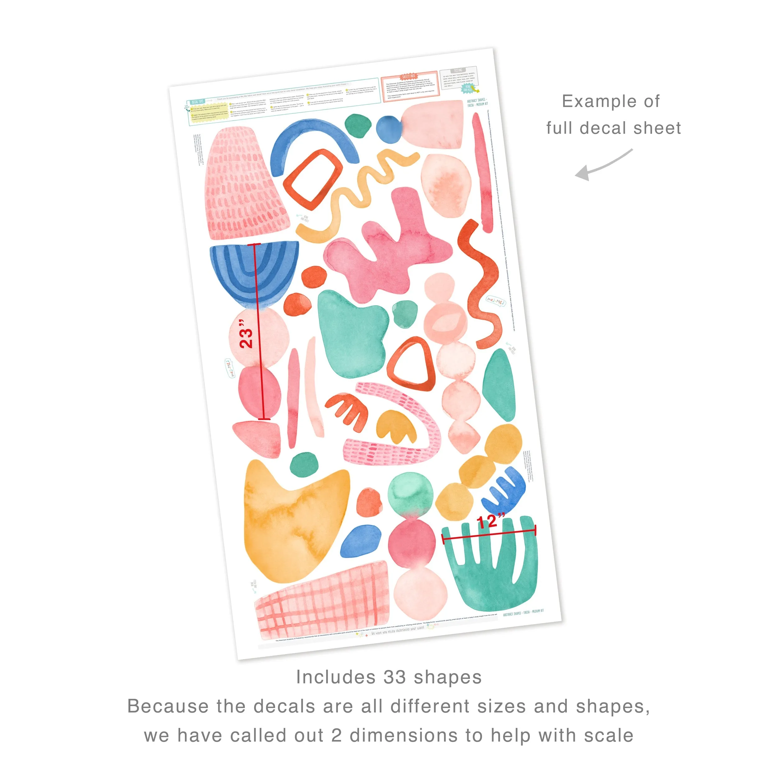 Fresh Abstract Shapes Wall Decal Set - Medium
