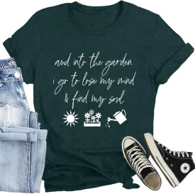 Garden Shirts for Women Plant Lover T-Shirt Gardener Lover Tee Tops Casual Plant Short Sleeve