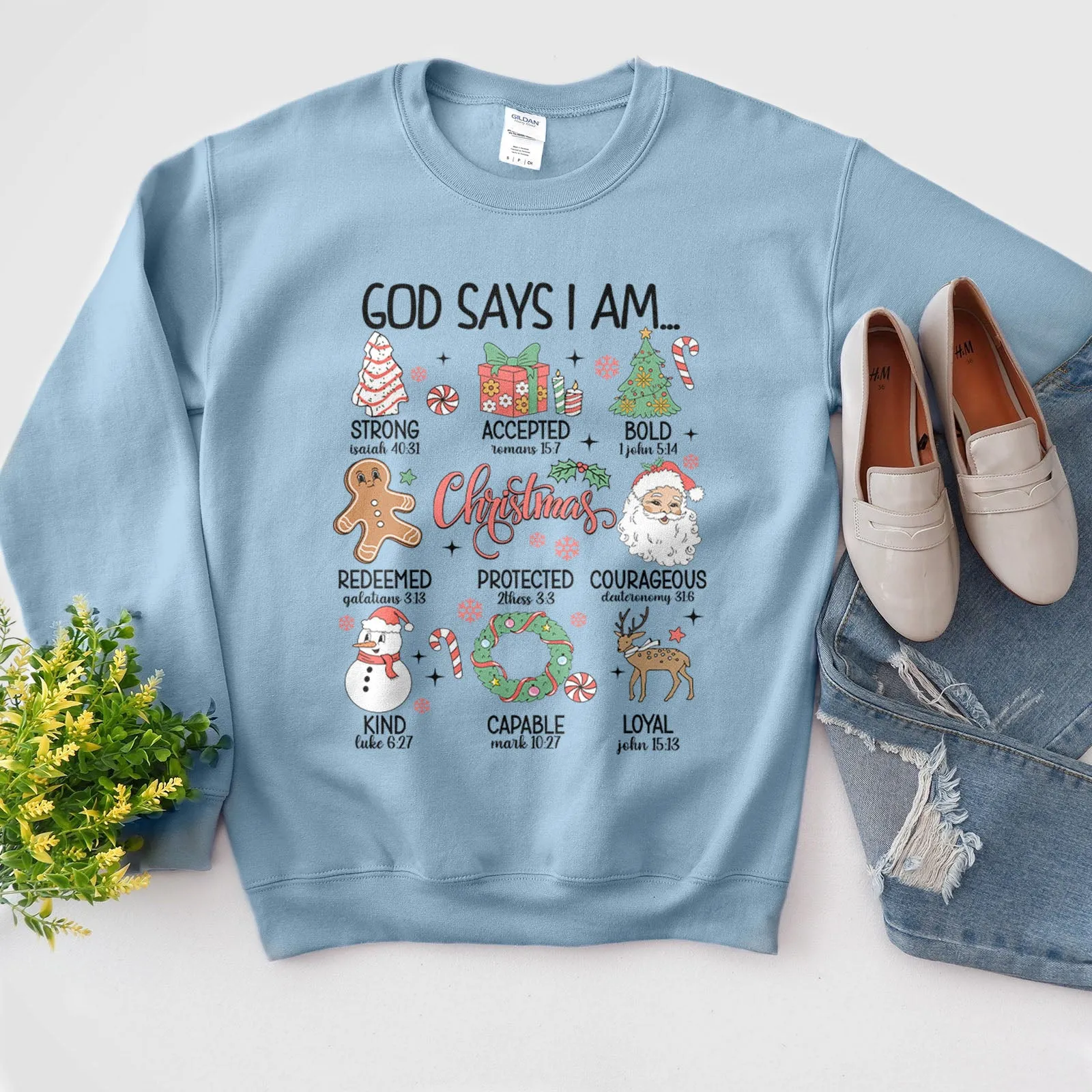 God Says I am.. Christmas Vibes Sweatshirt