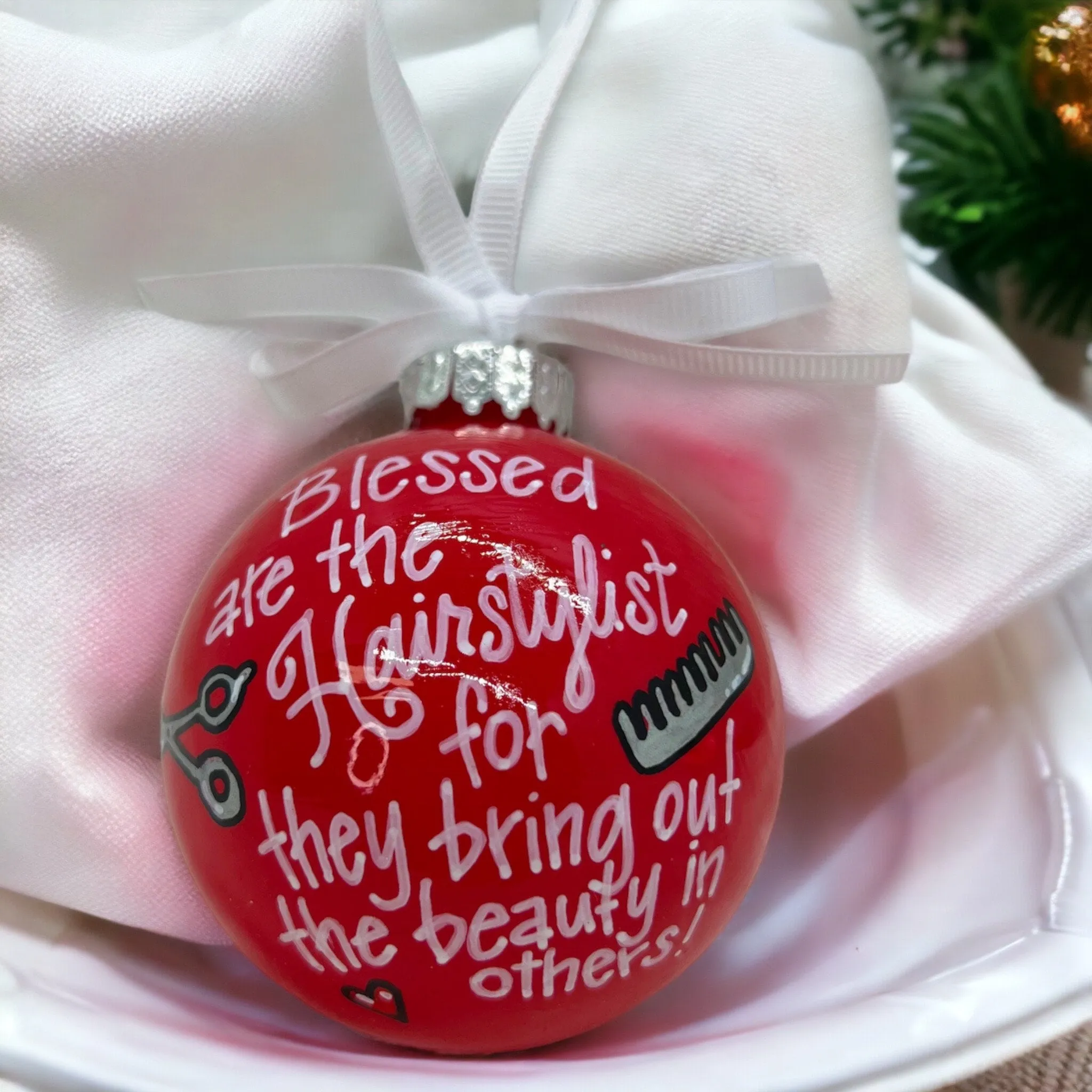 Hairstylist Ornament - Hairsylist Gift, Stylist Ornament, Christmas Ornament, Holiday Ornament, Beautician Ornament, Barber Gift, Hair Salon