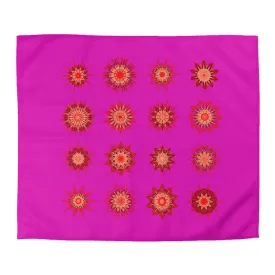 Handmade Mandala Art Microfiber Duvet Cover - Vibrant Fuchsia Background