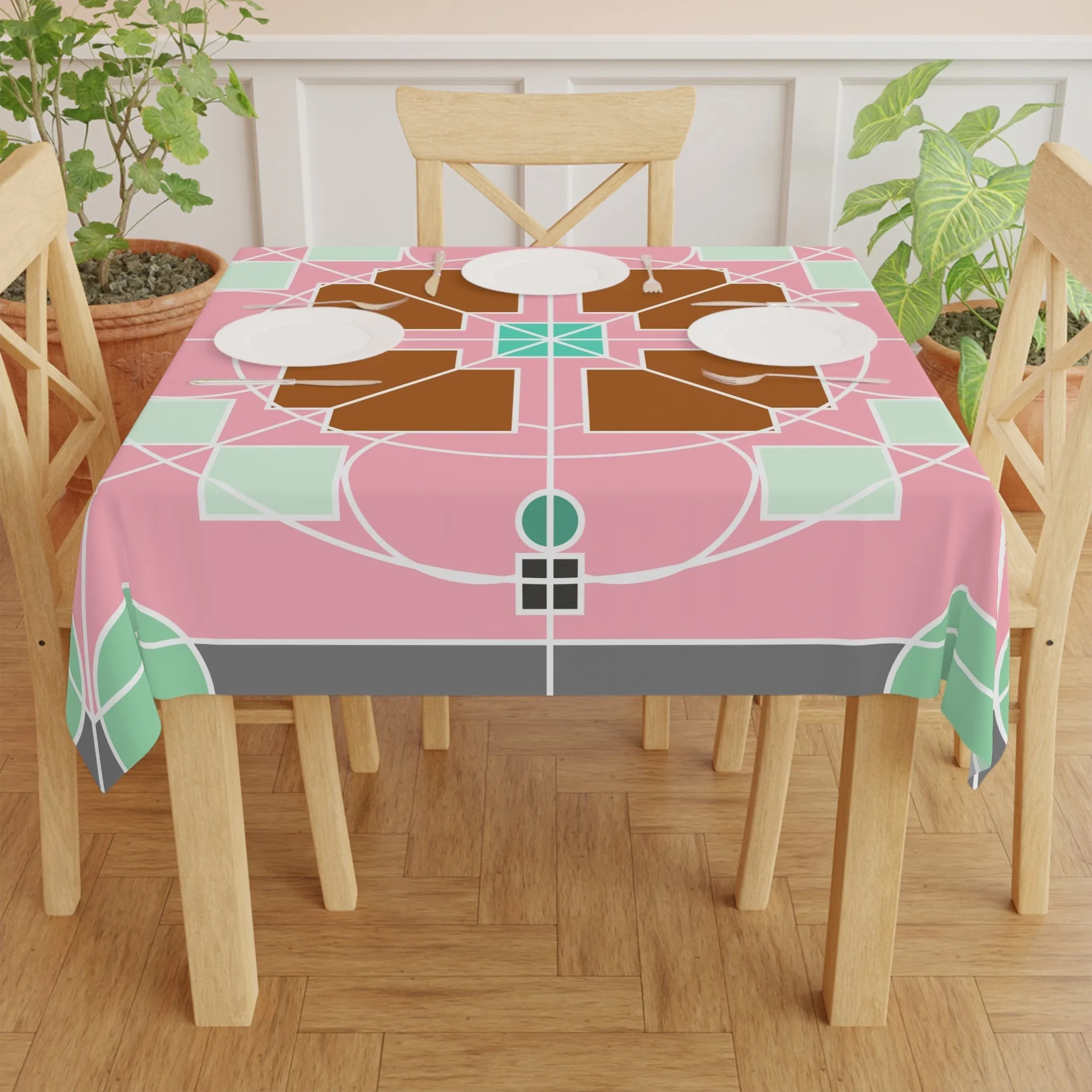 Handmade Mandala Design Square Tablecloth, Original Art