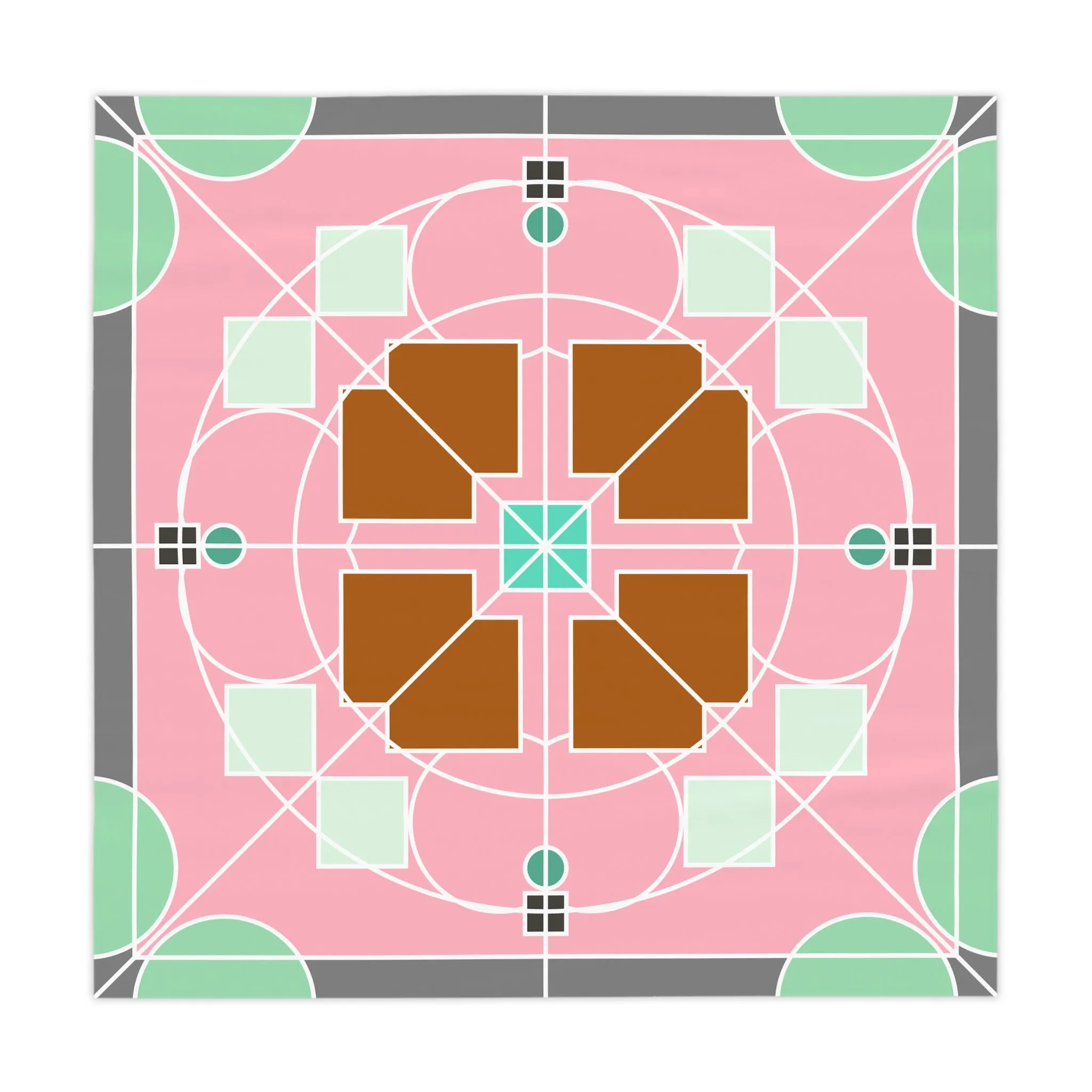 Handmade Mandala Design Square Tablecloth, Original Art