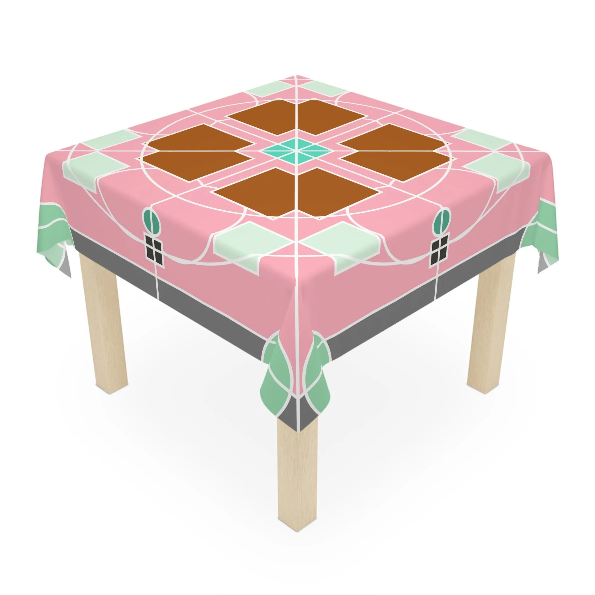 Handmade Mandala Design Square Tablecloth, Original Art