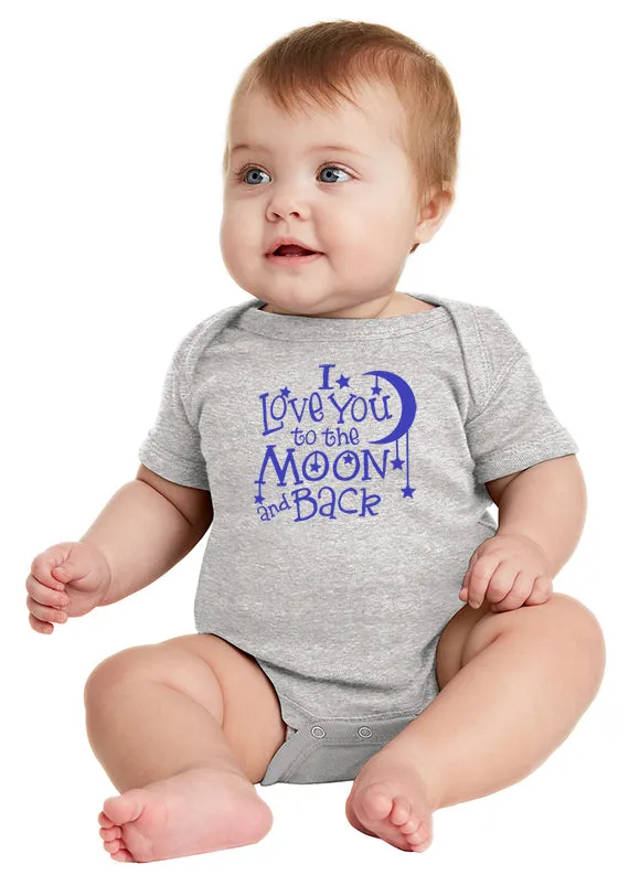 I Love You to the Moon! Infant Baby Bodysuit Blue Ink