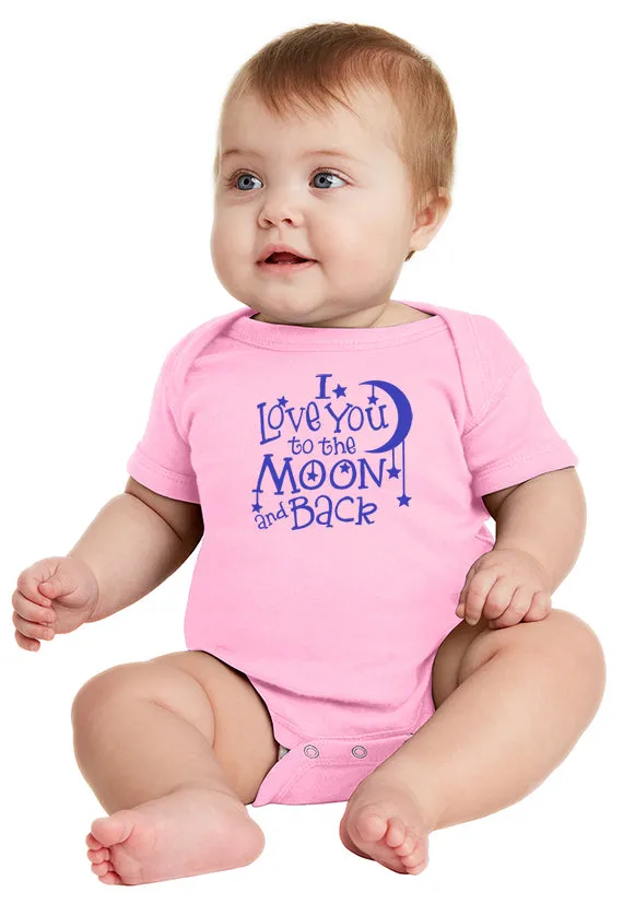I Love You to the Moon! Infant Baby Bodysuit Blue Ink