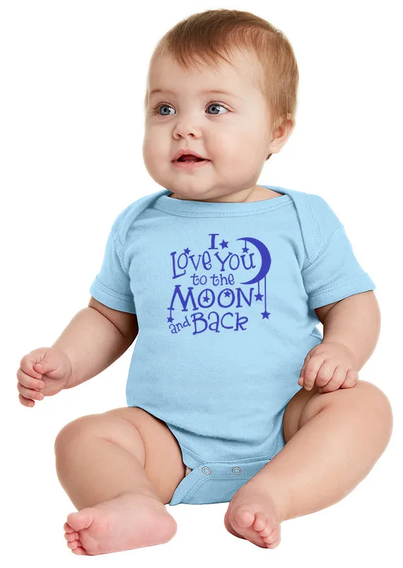 I Love You to the Moon! Infant Baby Bodysuit Blue Ink