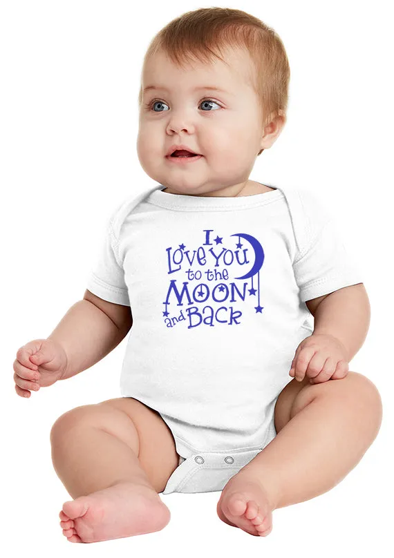 I Love You to the Moon! Infant Baby Bodysuit Blue Ink
