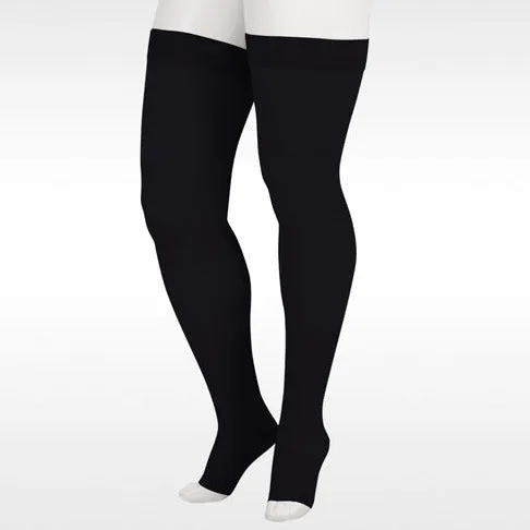 Juzo 2001 Soft Open Toe Thigh Highs w/Silicone Band Border - 20-30 mmHg