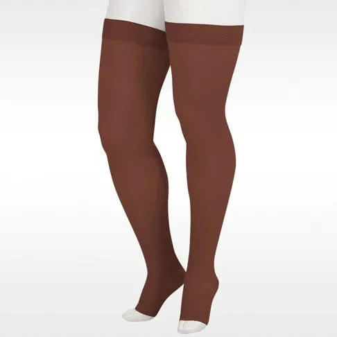 Juzo 2001 Soft Open Toe Thigh Highs w/Silicone Band Border - 20-30 mmHg