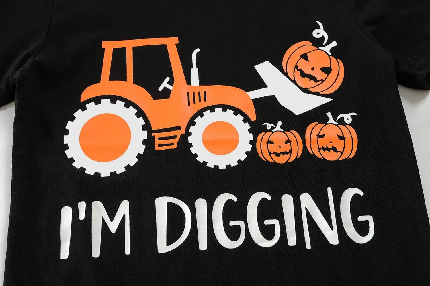 Kids Glow in The Dark Skeleton T-Shirt Toddler Pumpkin Tees Excavator Tops for Boys 2-8 Years