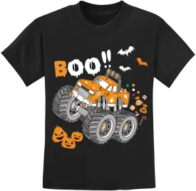 Kids Glow in The Dark Skeleton T-Shirt Toddler Pumpkin Tees Excavator Tops for Boys 2-8 Years