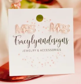 #L743 Mrs. Studs Earrings (Rose Gold) (PREORDER)