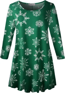 LARACE 3/4 Sleeve Shirts for Women Plus Size Tunic Dressy Top Loose Fit Flare T-Shirt