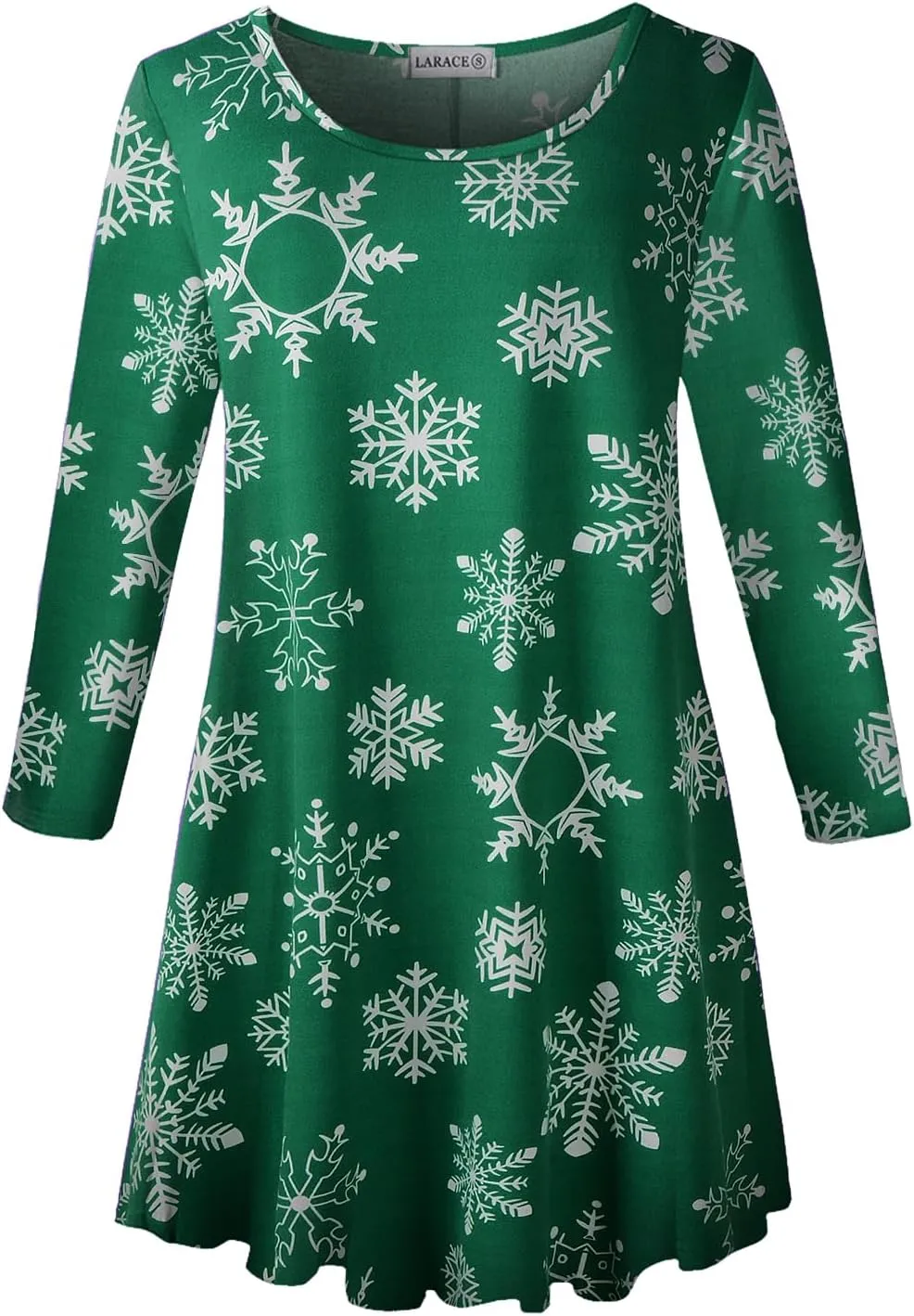LARACE 3/4 Sleeve Shirts for Women Plus Size Tunic Dressy Top Loose Fit Flare T-Shirt