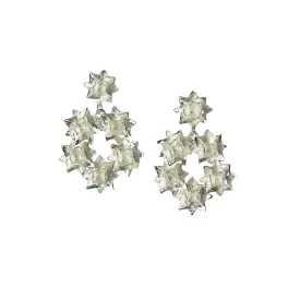 Lotus Wreath Earrings - Silver