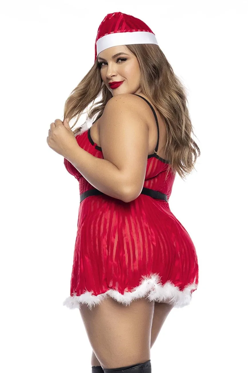 Mapale 60010X Curvy Size Costume Mrs Claus Color Only Color