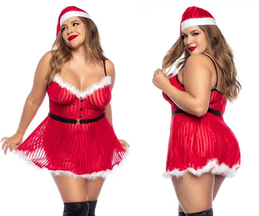 Mapale 60010X Curvy Size Costume Mrs Claus Color Only Color