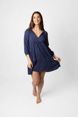 Marina Stripe V-Neck Tunic Dress