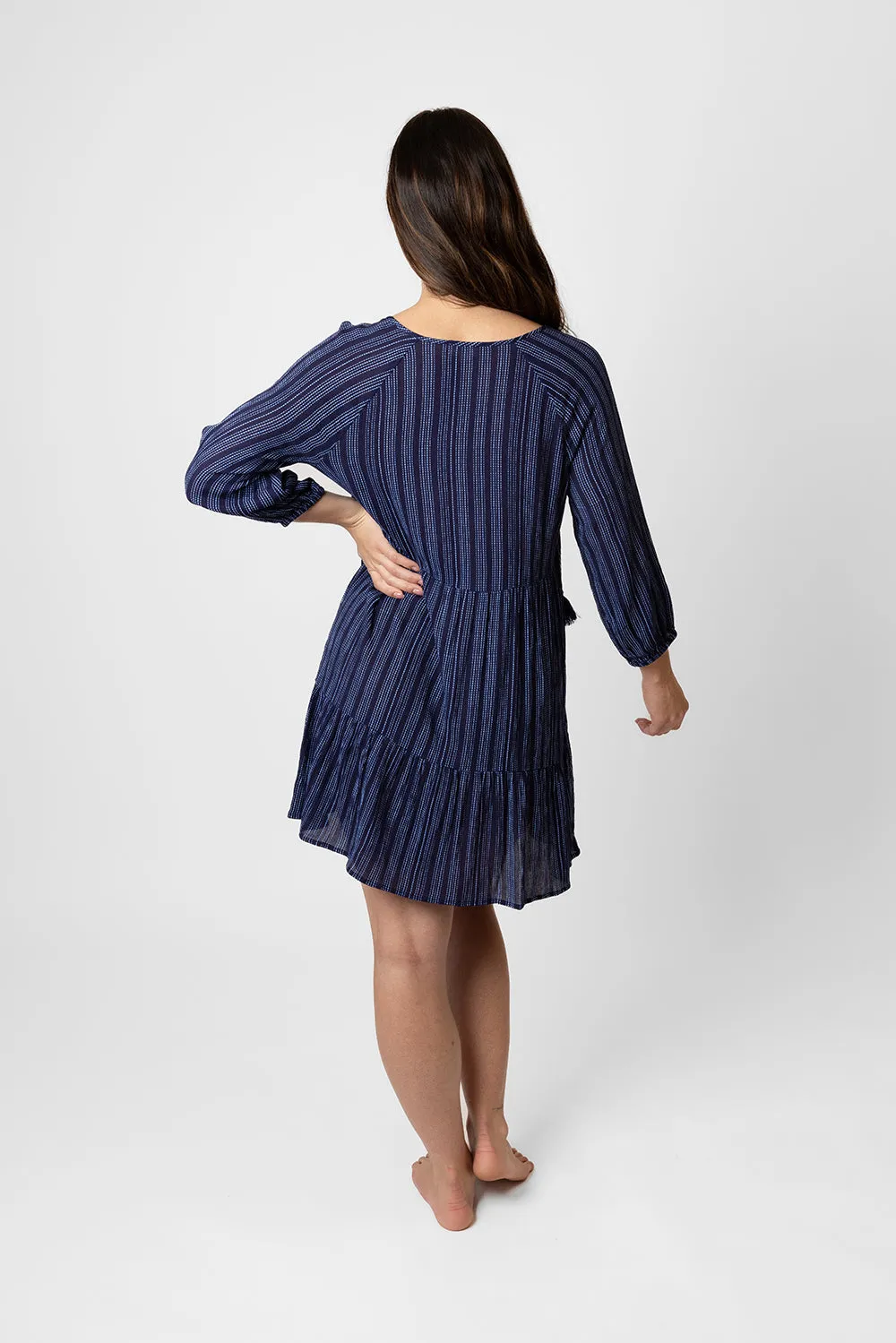 Marina Stripe V-Neck Tunic Dress