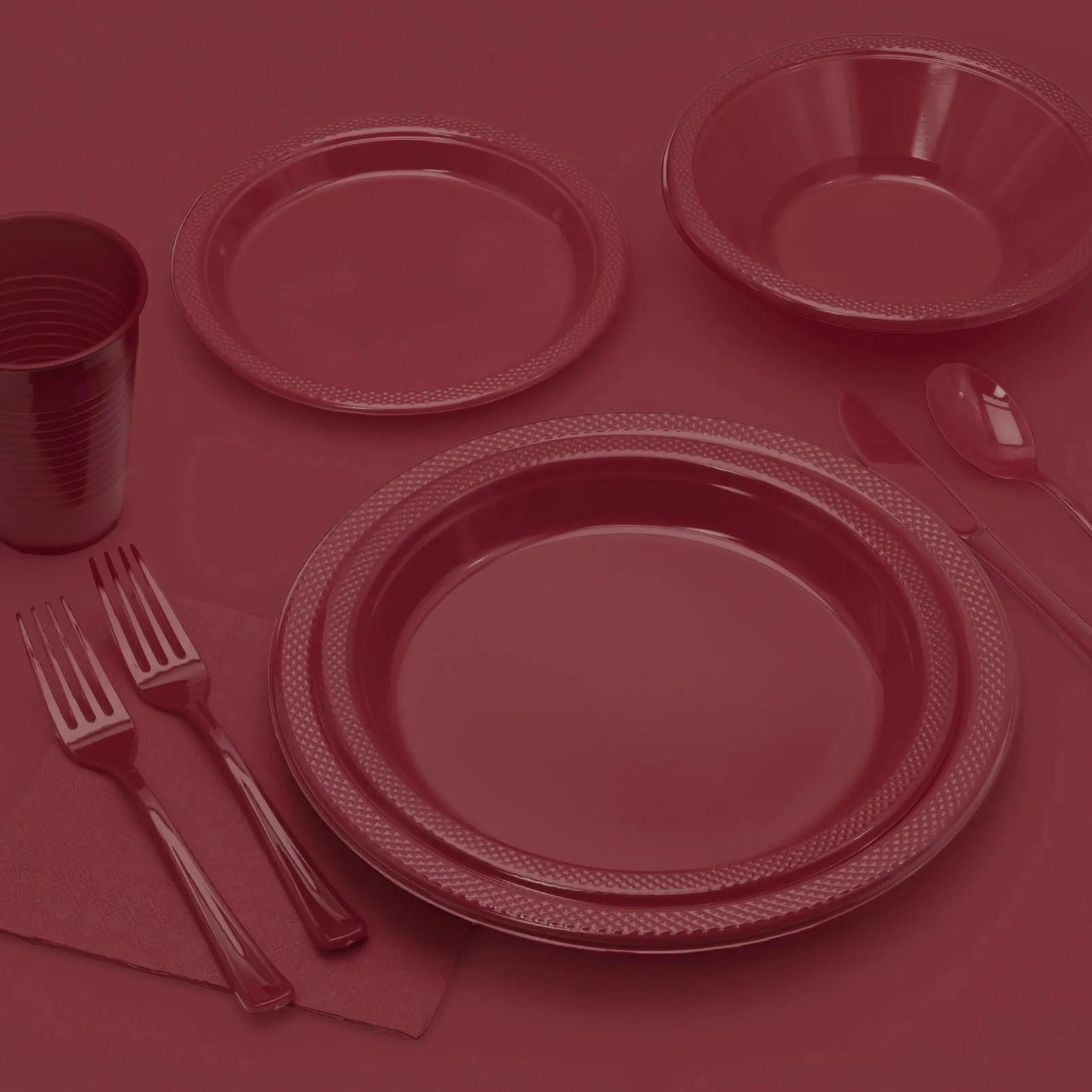 Maroon Plastic Tablecloth - 54" x 108"