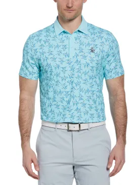 Men's 60s Floral Pete Print Short Sleeve Golf Polo Shirt