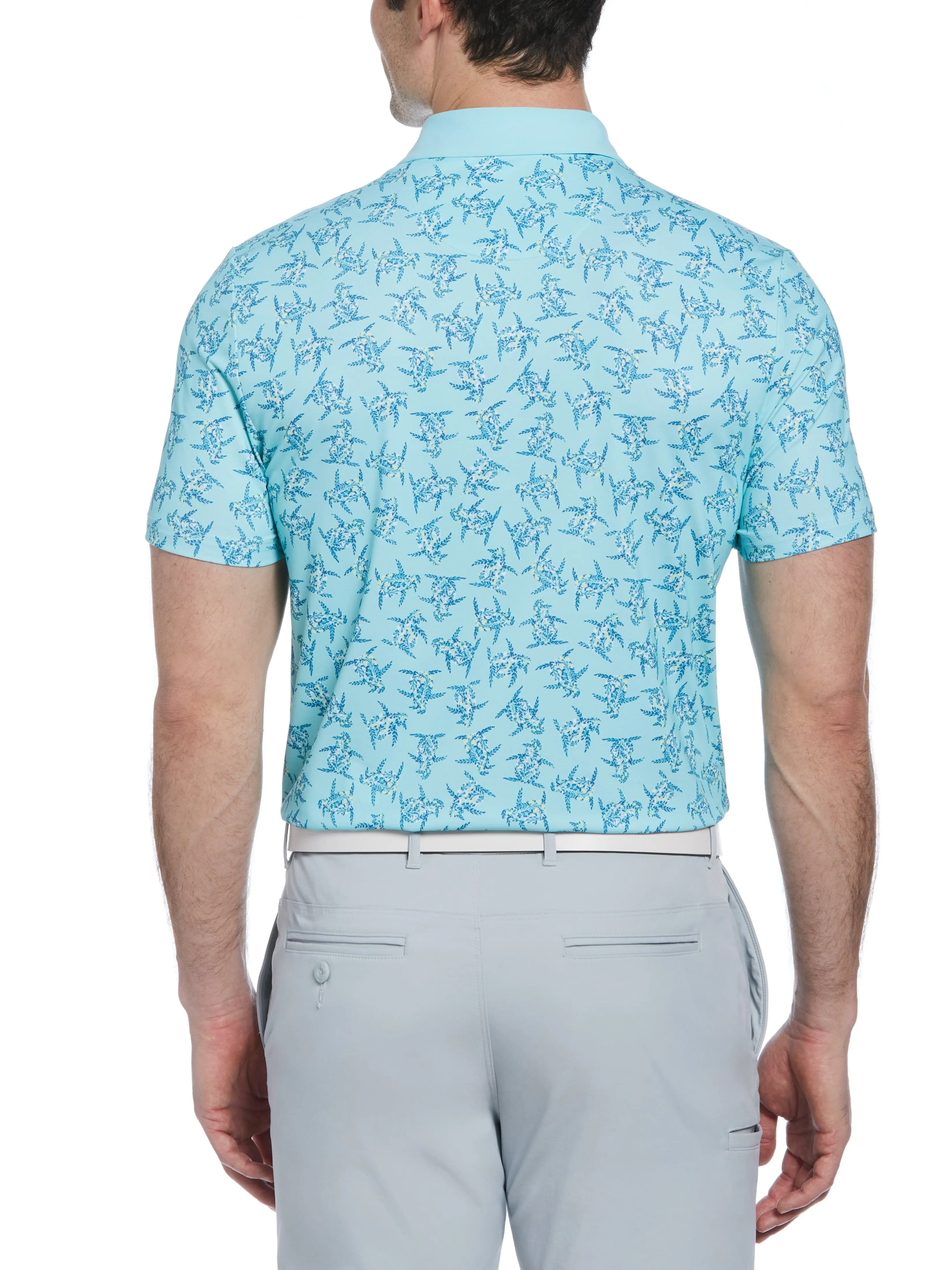 Men's 60s Floral Pete Print Short Sleeve Golf Polo Shirt