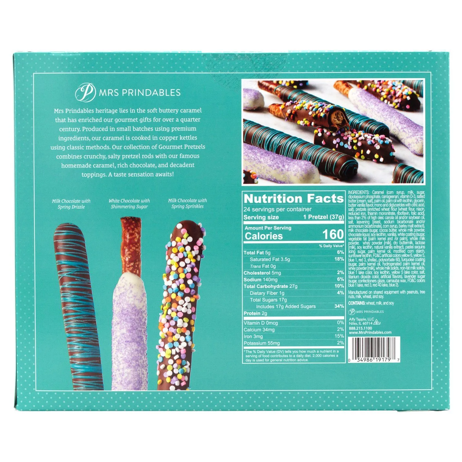 Mrs Prindables Chocolate Dipped Caramel Pretzels Rods