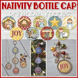 Nativity Bottle Cap Images {Mini-Set} PRINTABLE