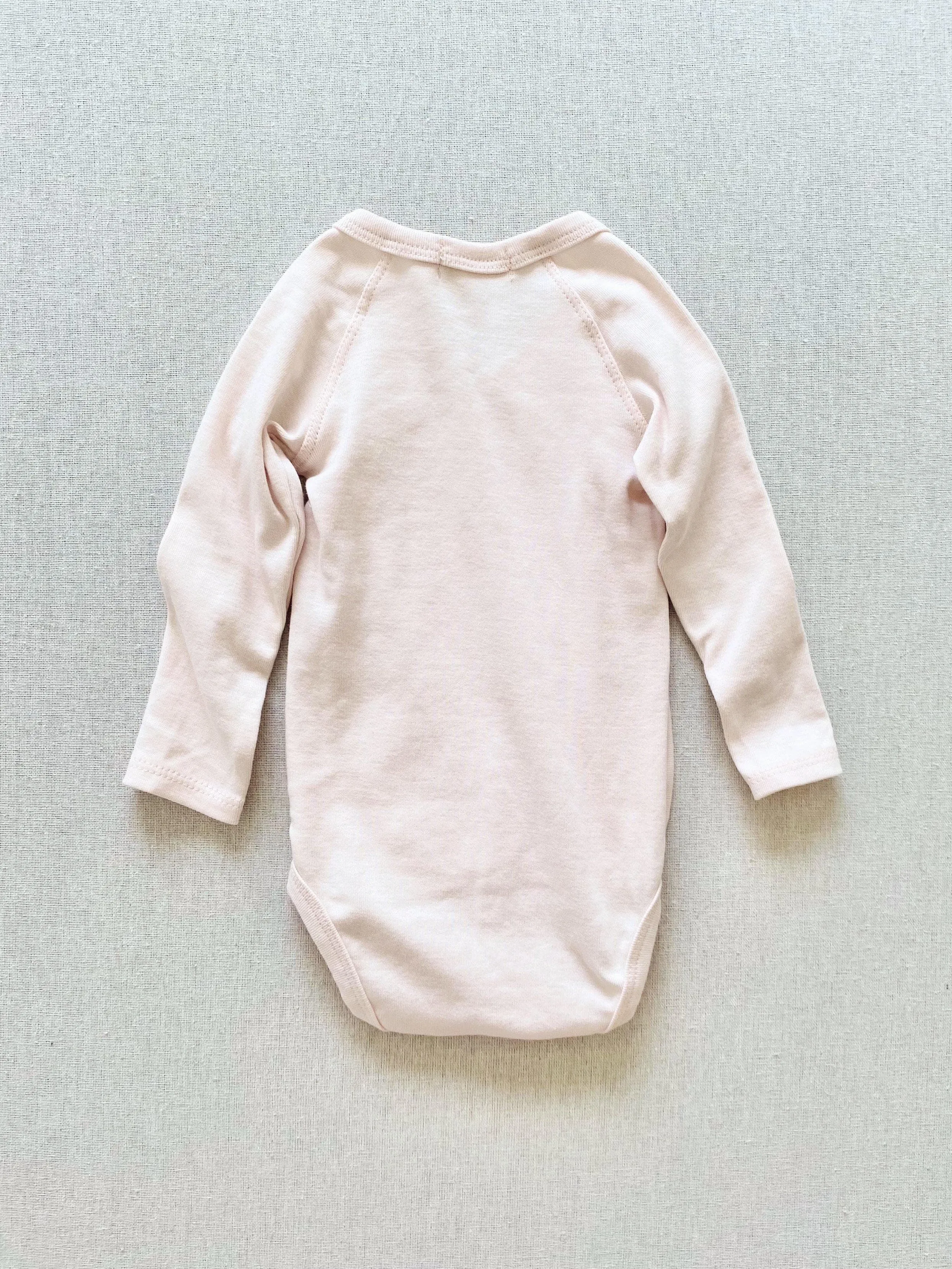 organic cotton wrap onesie - blush