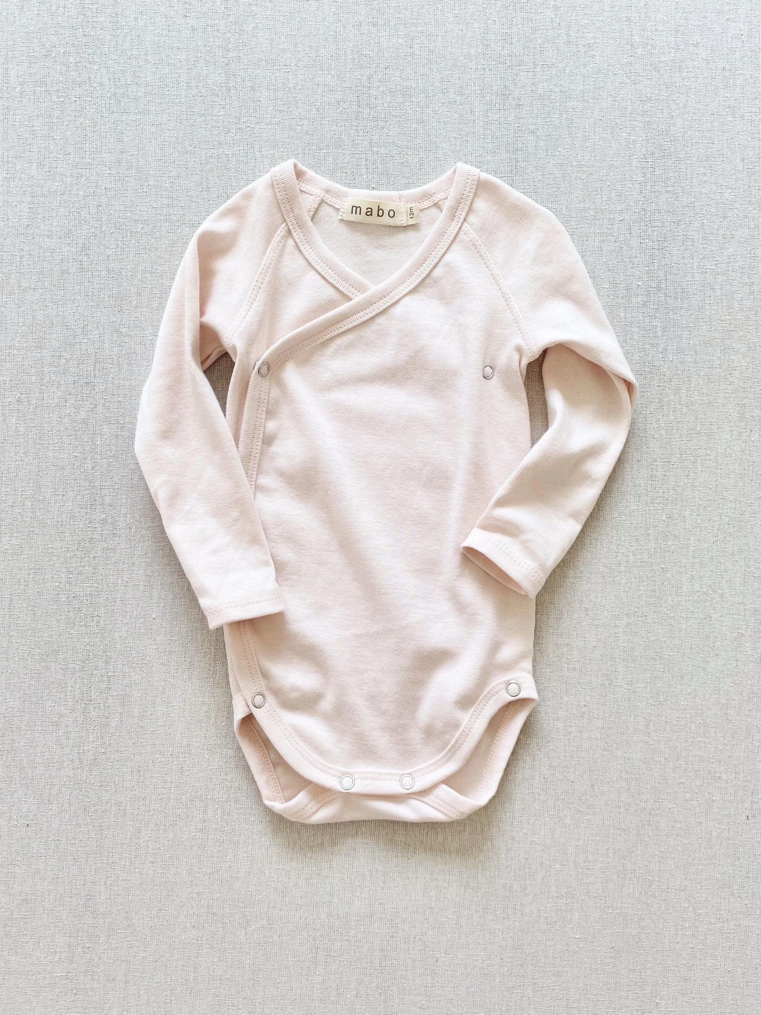 organic cotton wrap onesie - blush