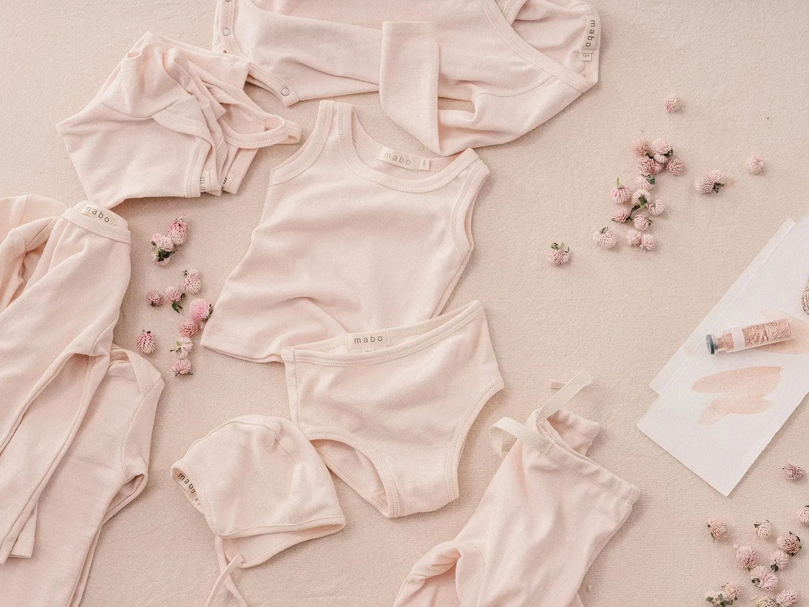 organic cotton wrap onesie - blush