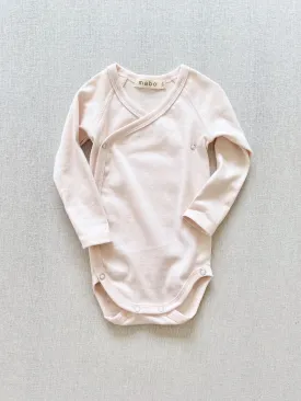 organic cotton wrap onesie - blush
