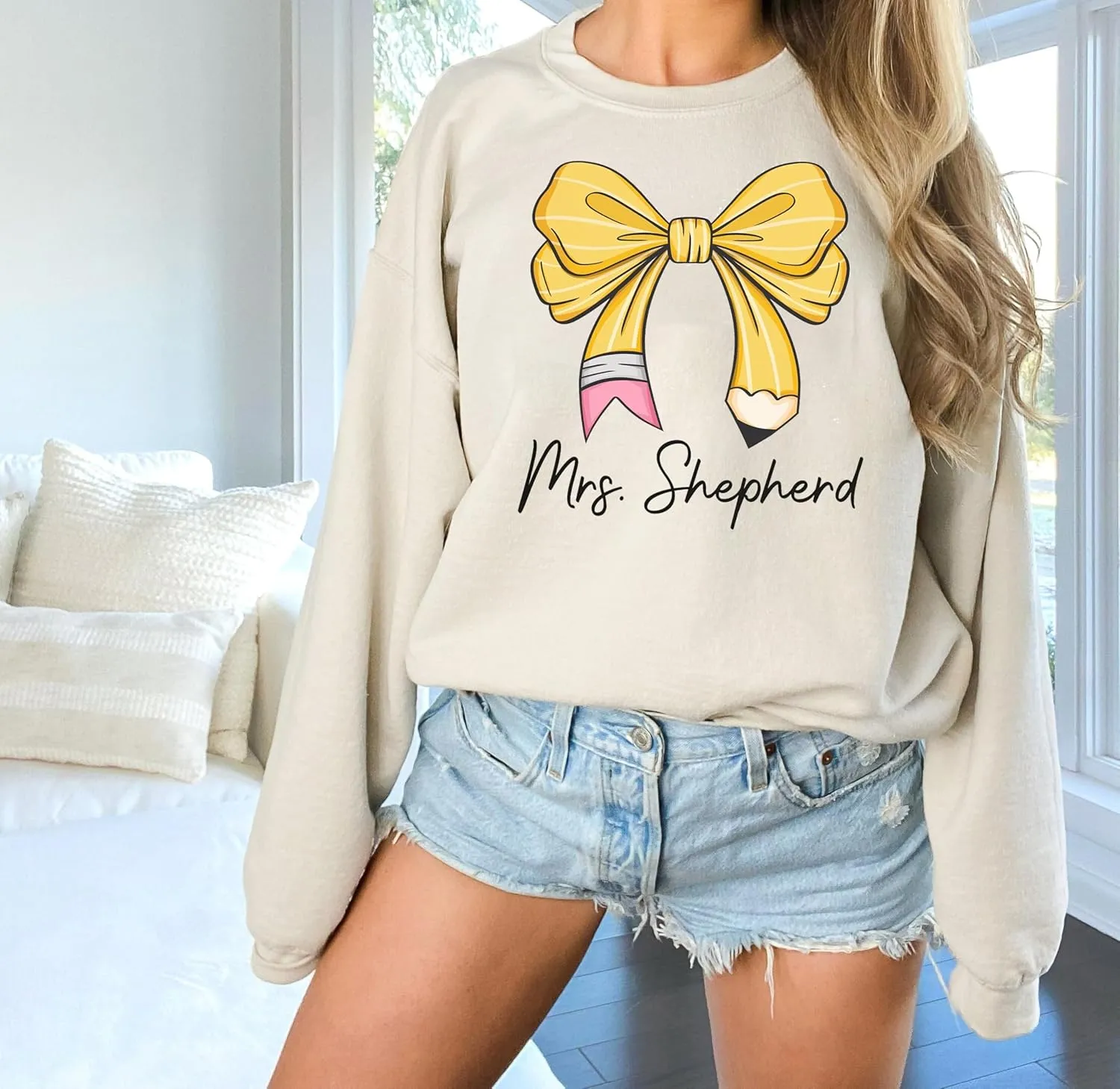 Personalized Teacher Shirt with Name, Teacher Crewneck Sweatshirt, Teachers Appreciation Gifts, Gift for Teachers