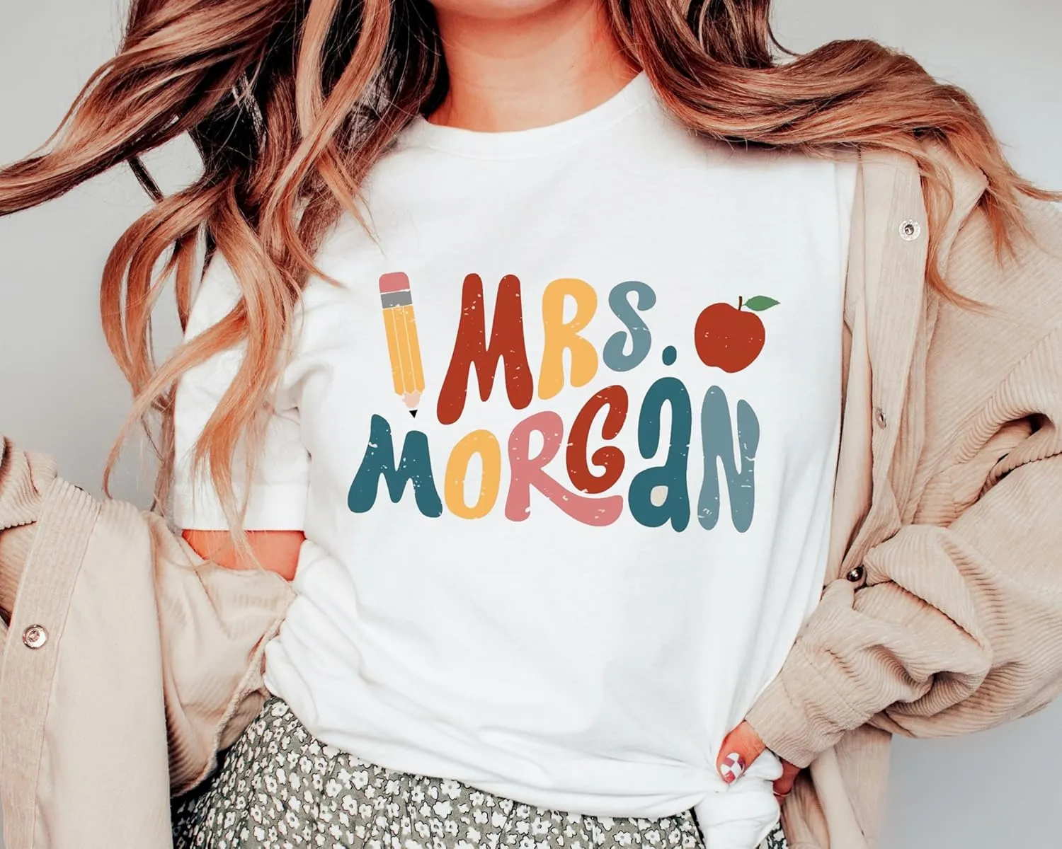 Personalized Teacher Shirt with Name, Teacher Crewneck Sweatshirt, Teachers Appreciation Gifts, Gift for Teachers