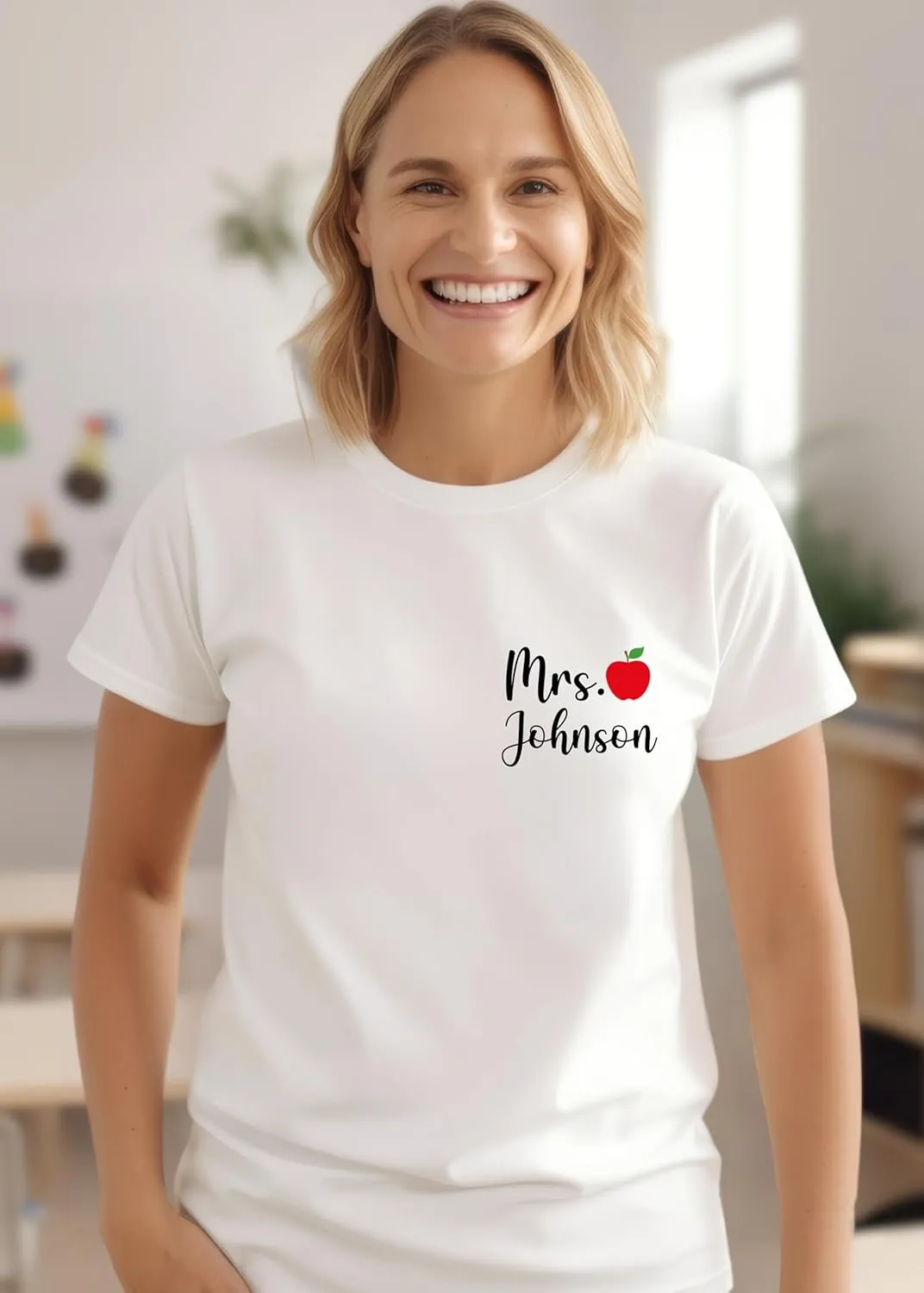 Personalized Teacher Shirts Custom Teacher Shirt Mrs Name Teacher Tshirts Christmas Gift for Teachers Gift Elementary Back to School Outfit
