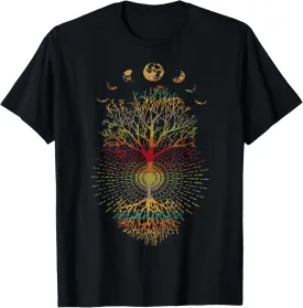 Phases of the Moon Retro 60's 70's Vibe Tree of Life T-Shirt