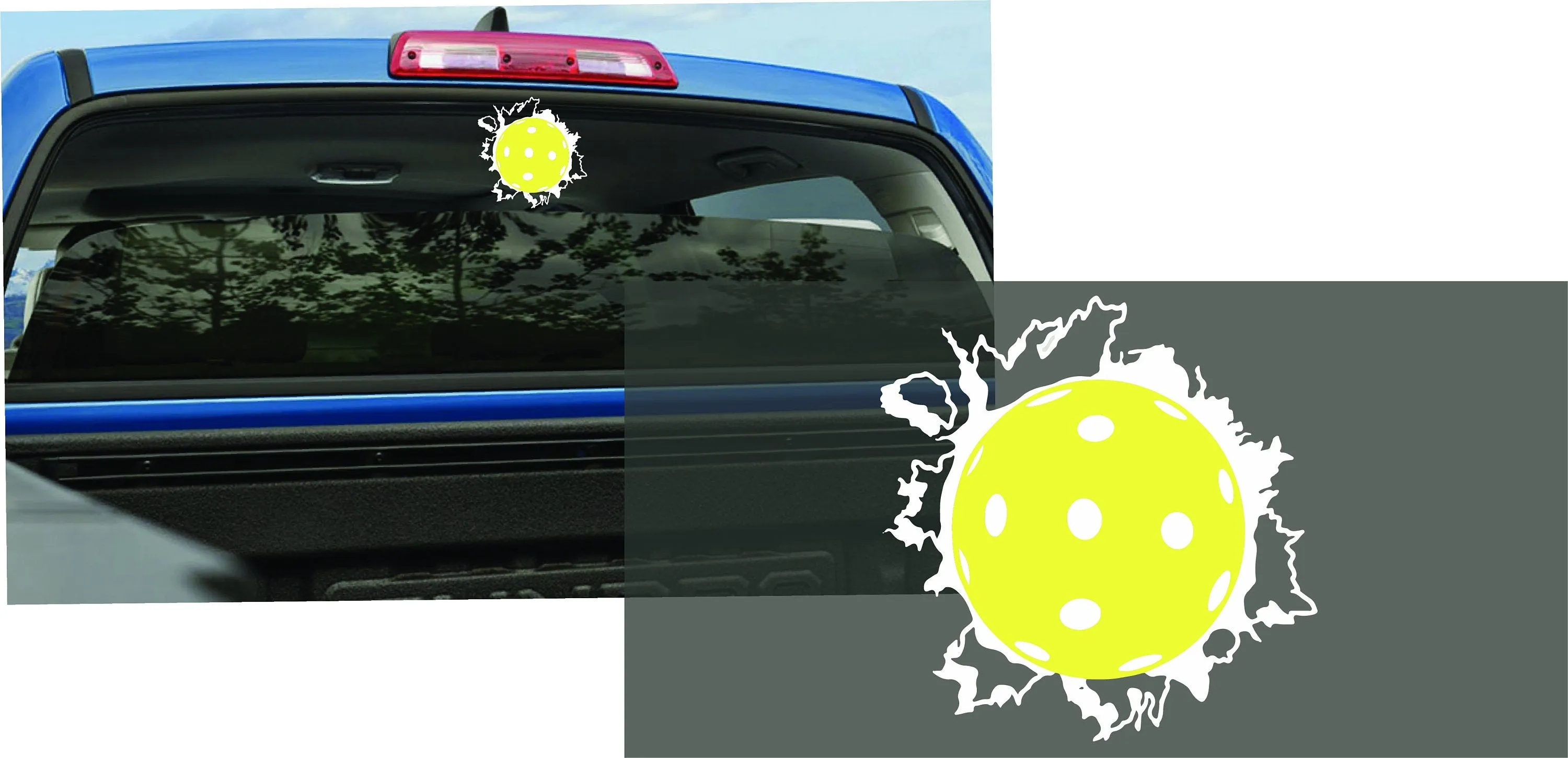 Pickleball Broken Window | Pickleball Car Decal And Pickleball Sticker