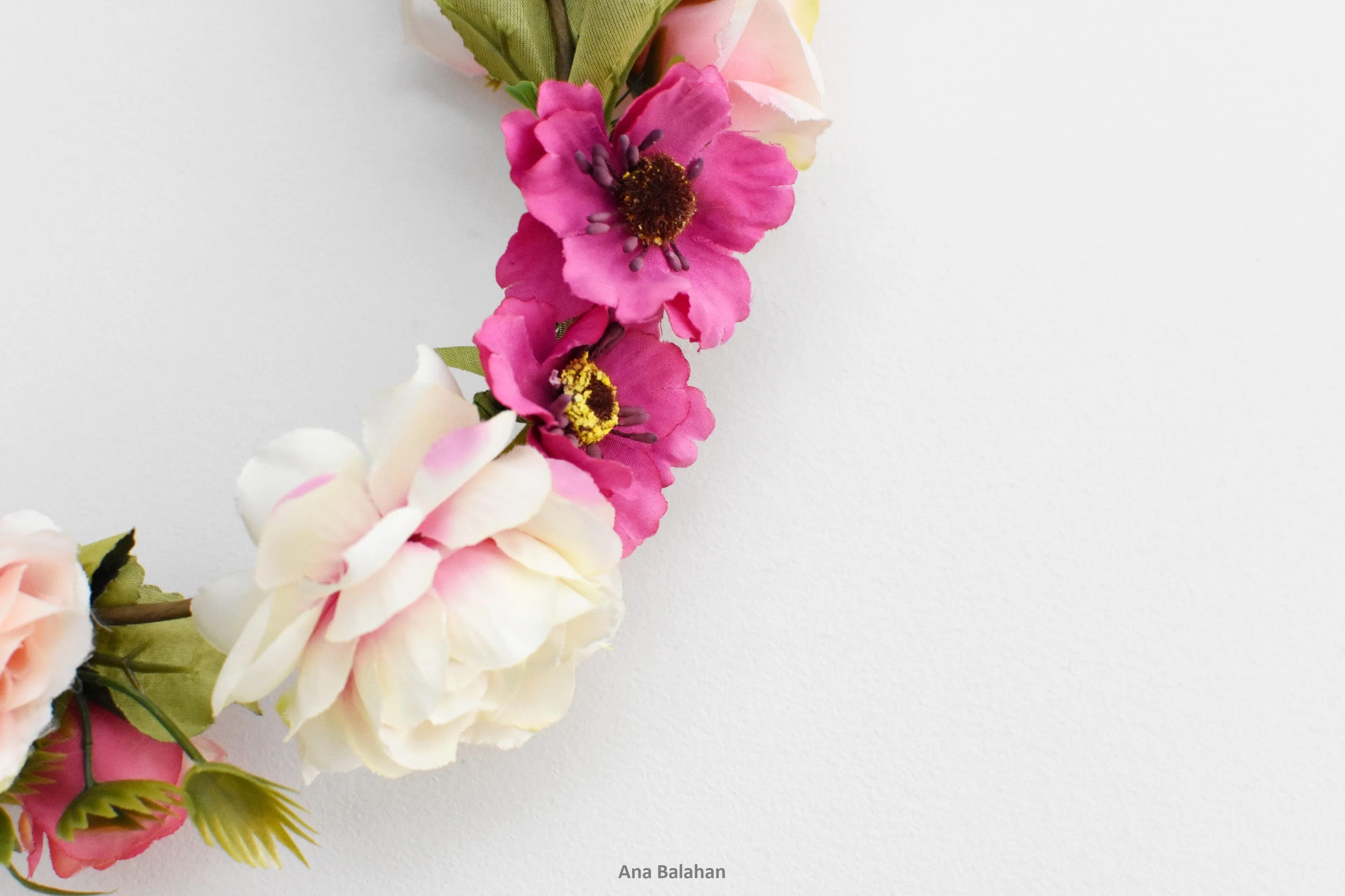 Pink floral crown