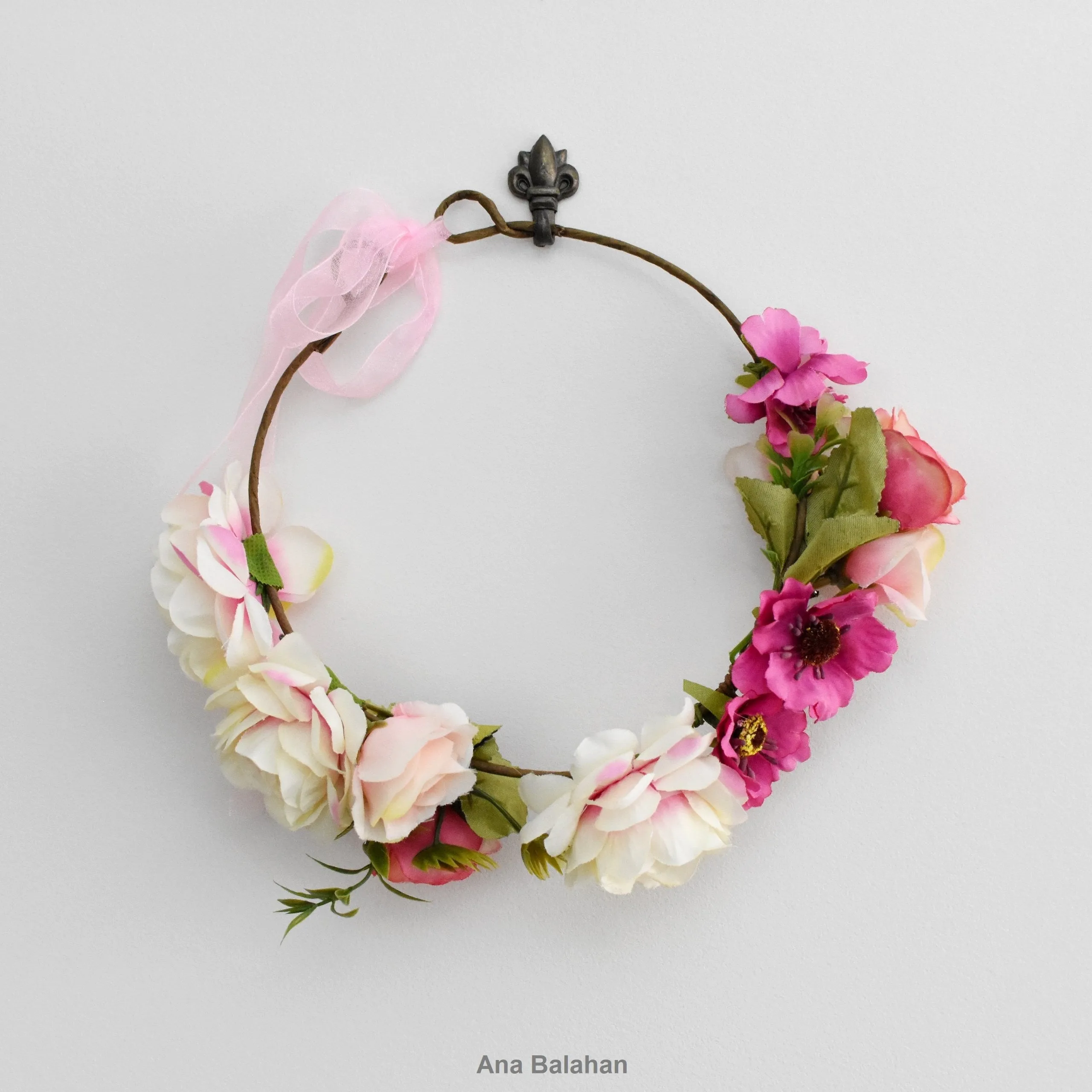 Pink floral crown